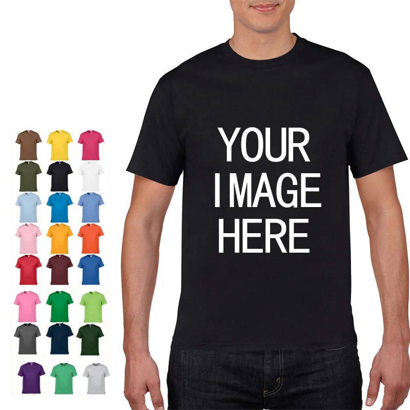NO LOGO Price Cotton Short Sleeve Solid Color O-neck T-shirt Tops Tee Customized Print Your Own Design Printed Unisex Tshirt