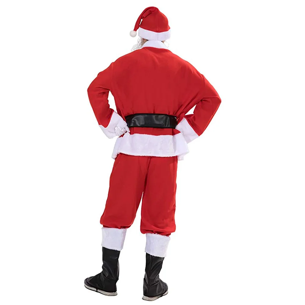 Luxo masculino papai noel cosplay traje adulto natal ternos de ano novo