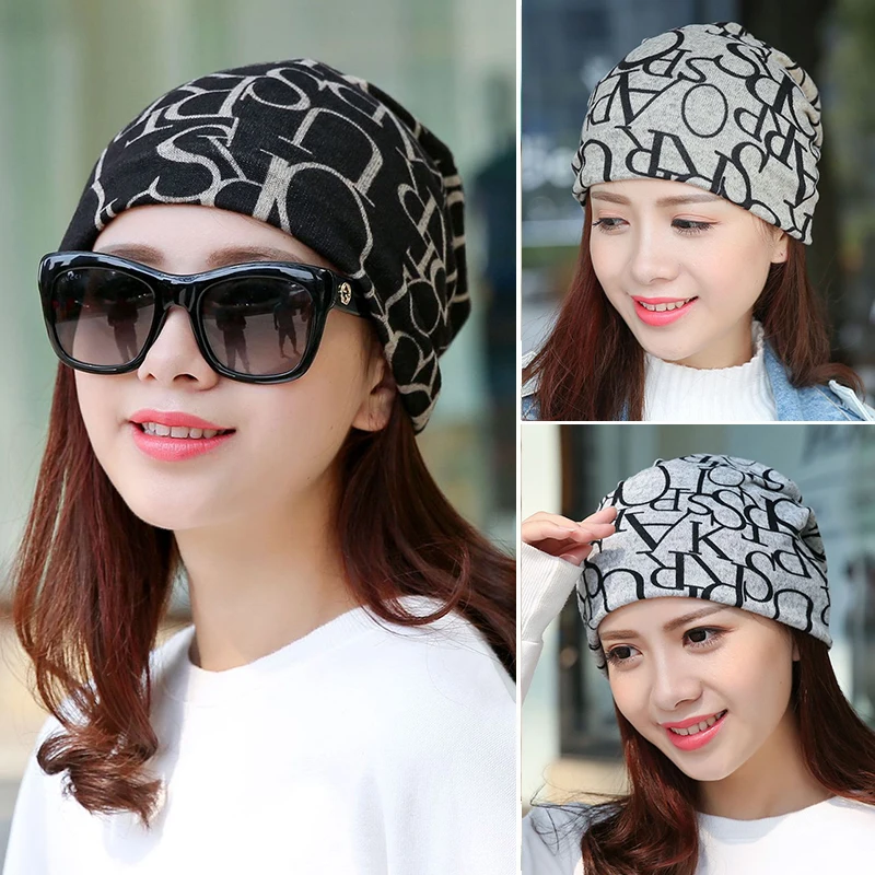 

Korean Women Spring Autumn Winter Warm Cover Headgear Beanies Winter Scarf Knitted Hat Hip-hot Skullies Girls Gorros