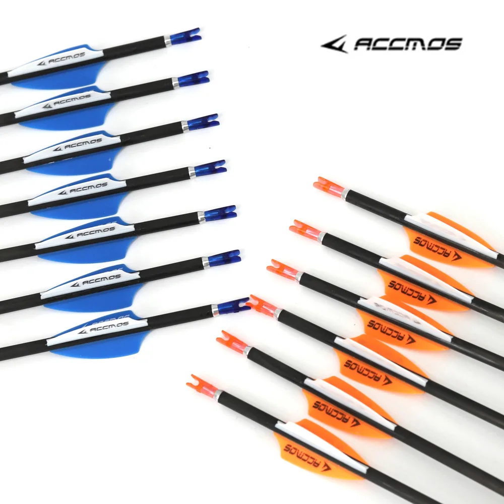 6/12pcs ID 4.2mm Pure Carbon Arrow Spine 300 400 500 600 700 800 900 1000 1100 1300 1500 1800 Archery For Hunting Shooting