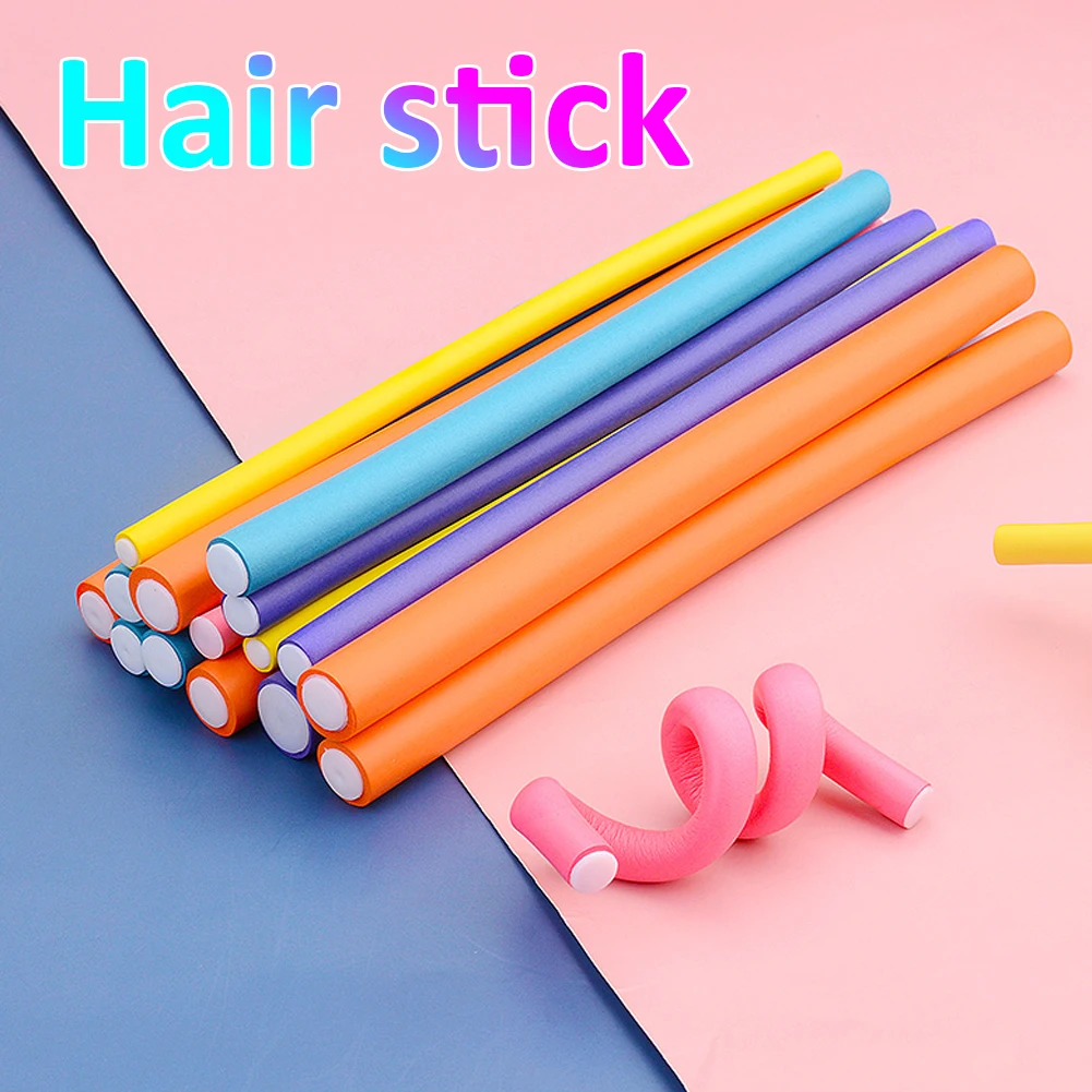 10 Pcs Heatless Hair Curler Styling Tool No Heat Hair Rods Rollers Flexi Twist Curling Rods Soft Rubber for Short Long Hair