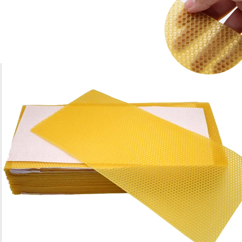 

15 pcs Beeswax Foundation Beekeeping Honeycomb For Apiculture Beeswax Durable Beehive Flake Nest Base Free shipping