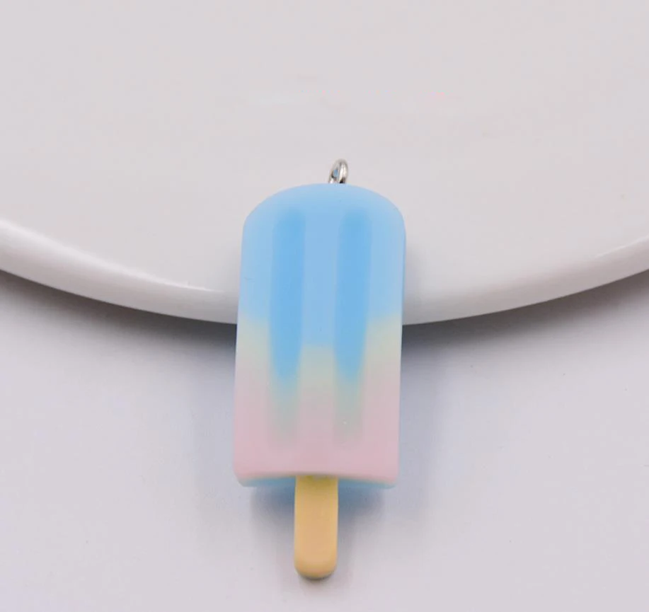 Resin charms color ice cream necklace pendant decoration earring key chain jewelry making