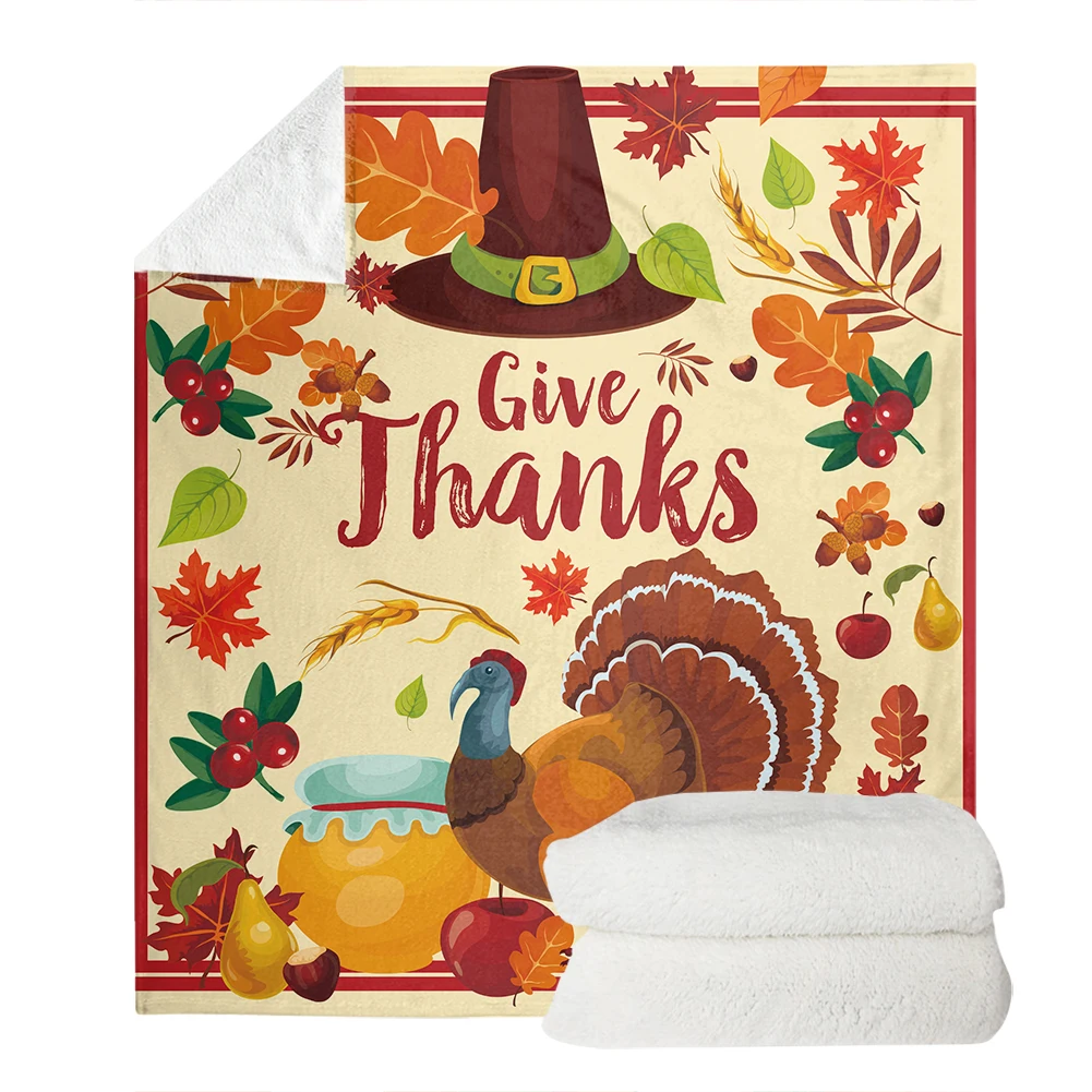 

Плед с принтом на День Благодарения, мягкое фланелевое одеяло для стула, путешествий, кемпинга, для детей и взрослых, покрывало на кровать, зимнее покрывало для сна
