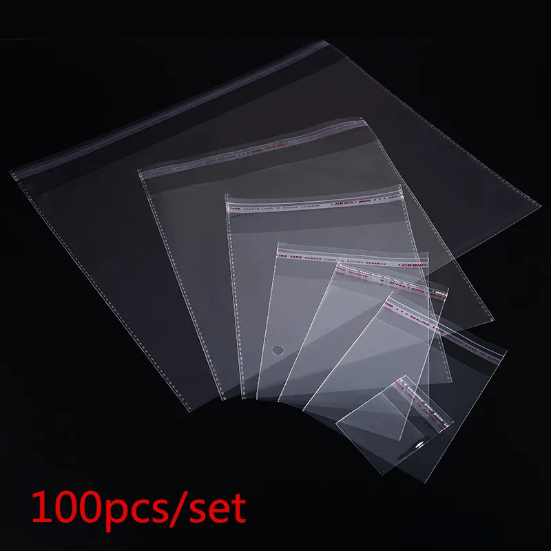 Transparent Gift Bags DIY Candy Biscuit Cookie Packing Bags Self Adhesive Plastic Cellophane Food Bag Kitchen Organizer bags