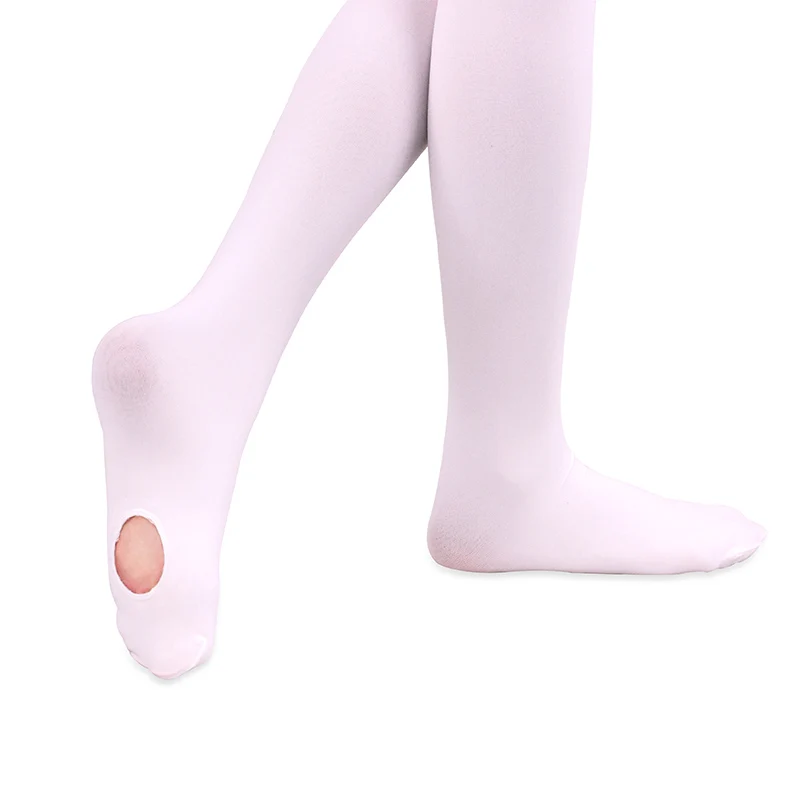 Collant da balletto con foro Collant all'ingrosso per ragazze Calze da balletto senza cuciture Collant da ballo Leggings da balletto convertibili 60D