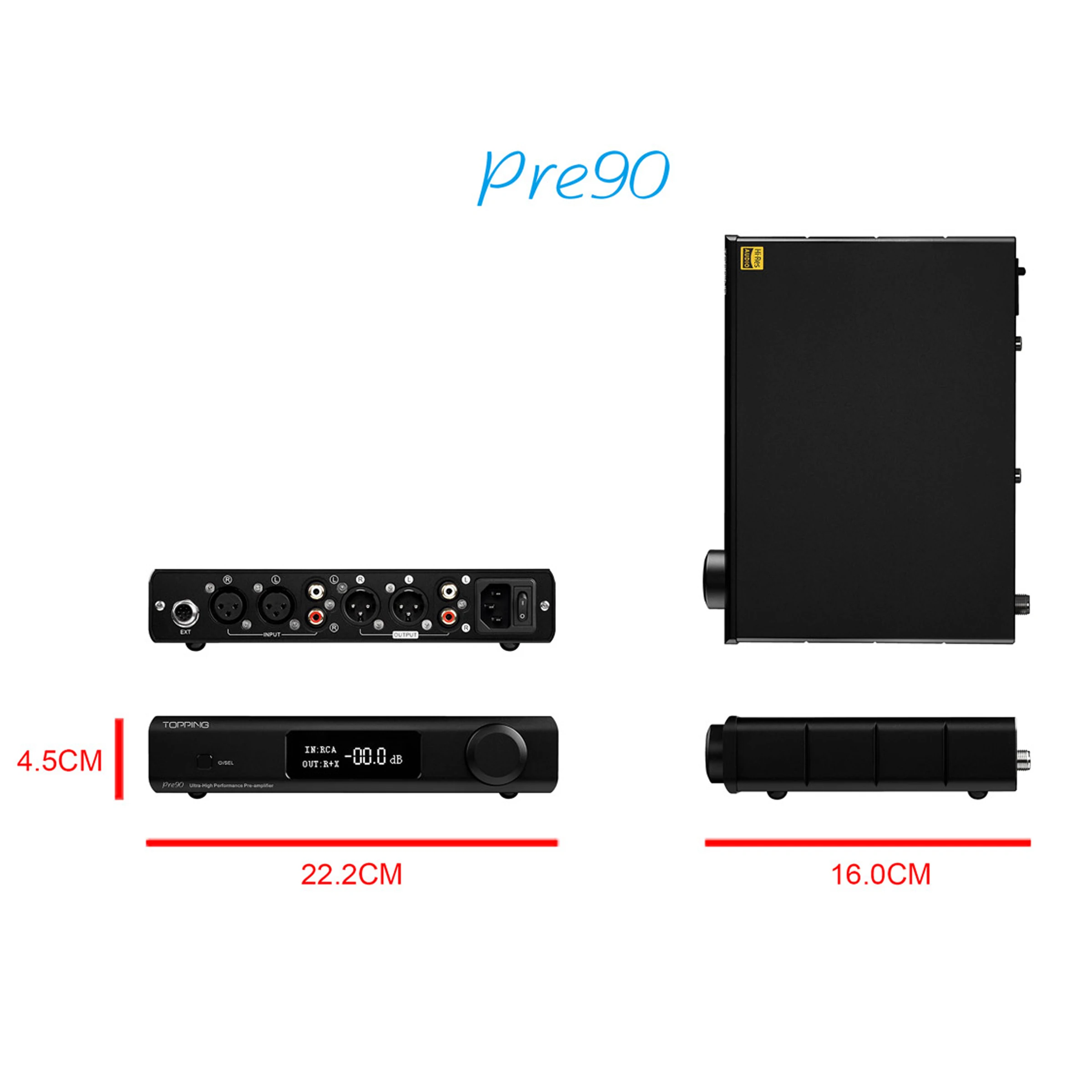 Topping PRE90 Voorversterker Volledig Gebalanceerde Machine & Ext90 Input Extender Hi-Res Audio Ultra-Hoge Nfca Modules Amp rca/Xlr Uitgang