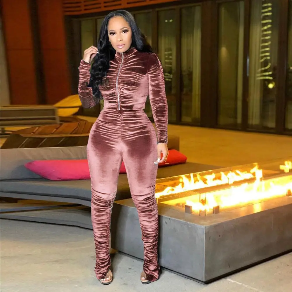 two piece women sets tracksuit two piece set sweatsuits for women club outfits for female clothing stacked sweatpants outfit