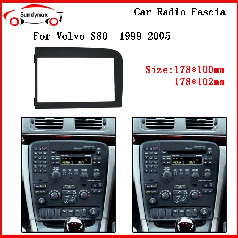 

2 Din car Stereo Radio Fascia Panel for Volvo S80 1998-2005 Plate Trim Frame CD Dashboard Panel Audio Frame