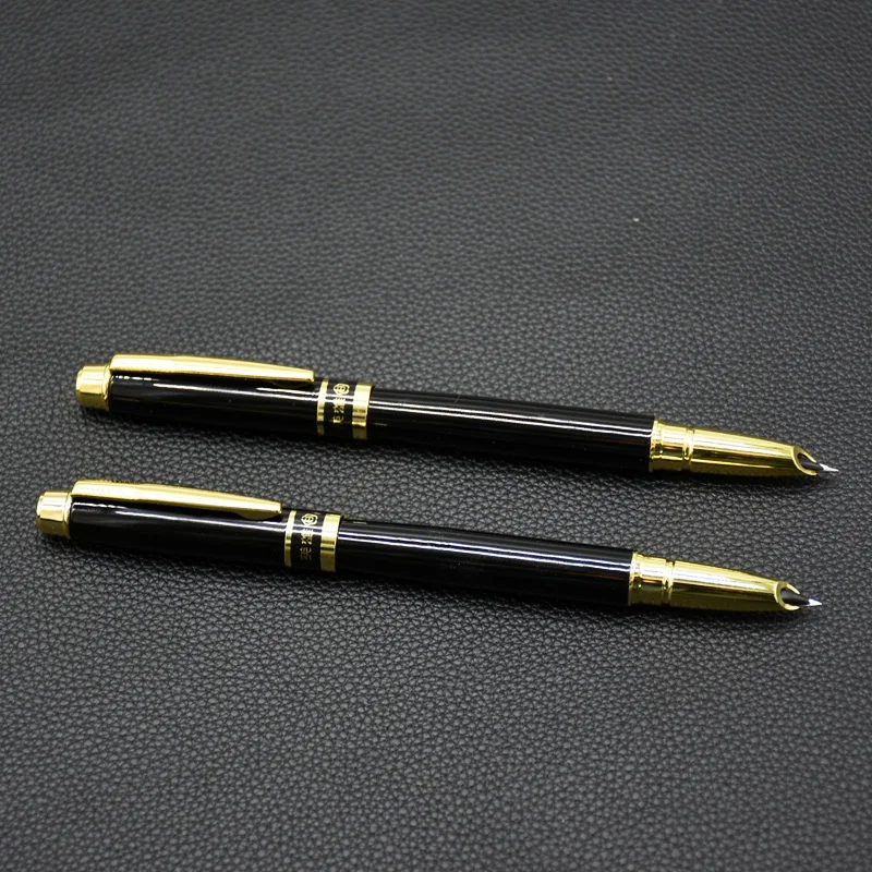 

15Pcs Luxury 8870 Black Gold Business Fountain Pen Office Gift Ink Pen 0.5mm Iridium Nib Gift Pens School Office Stationery