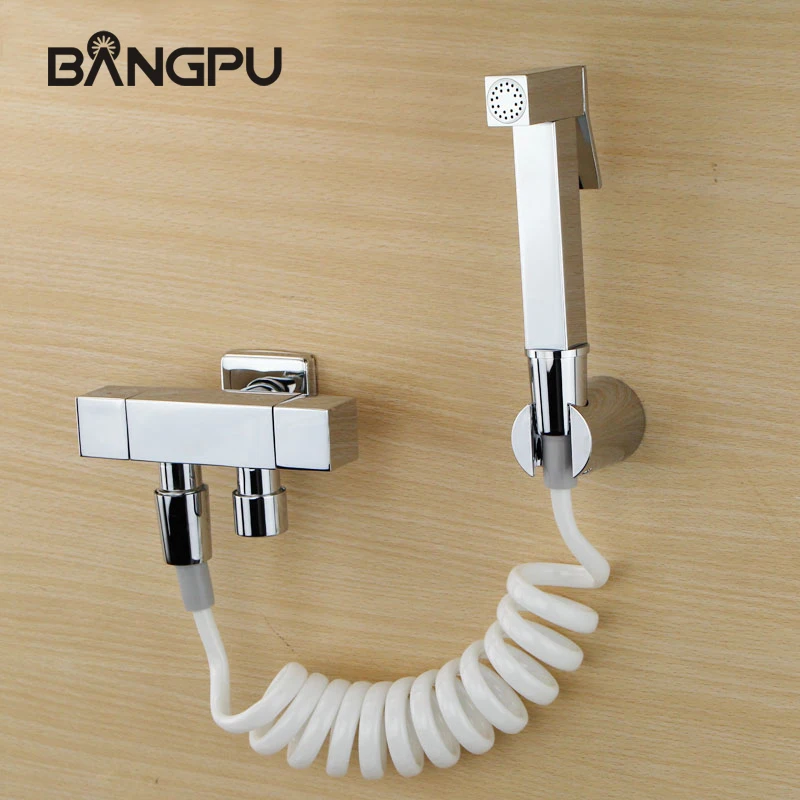 

BANGPU Handheld Bidet Sprayer Brass Hand Bidet Faucet Wall Mounted Bathroom Bidet Shower Sprayer Bidet Sprayer Set Chrome