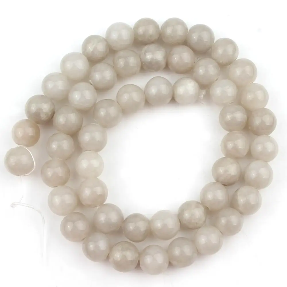 6/8/10/12mm Gray  Jades Stone Beads Round Loose Beads For Accessories Jewellery Making DIY Bracelet 15\'\'/Strand