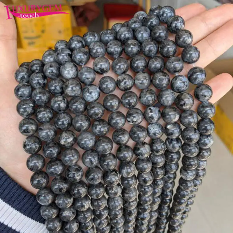 Natural Black Labradorite Stone Round Shape Loose Spacer Beads 4/6/8/10/12mm DIY Handmade Jewelry 38cm sk125