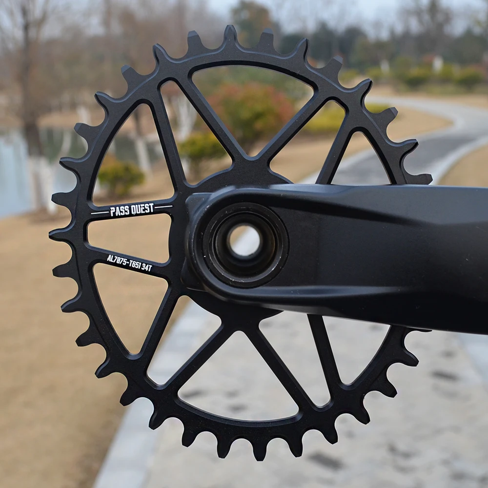 PASS QUEST SRAM Gx xx1 Eagle GXP Oval Mountain Bike Narrow Sprocket 30-44T Bicycle 0mm Offset Crank 7075 Aluminum