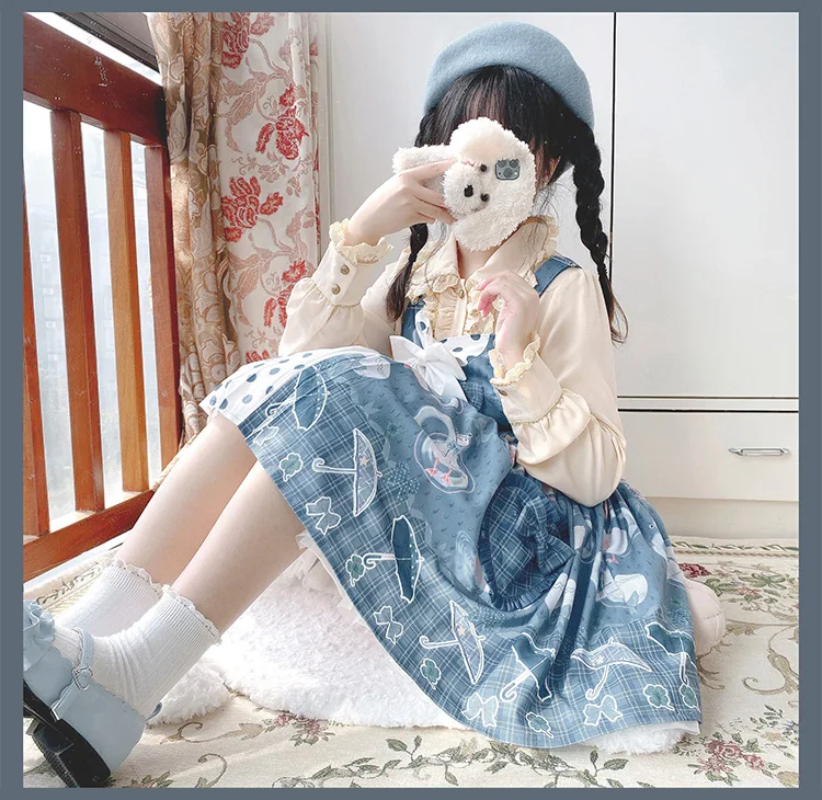 Công Chúa Tiệc Trà Ngọt Lolita Đầm Mềm Bé Gái Vintage Phối Ren Nơ Dễ Thương Thời Victoria Đầm Kawaii Cô Gái Gothic Lolita Loli Cos