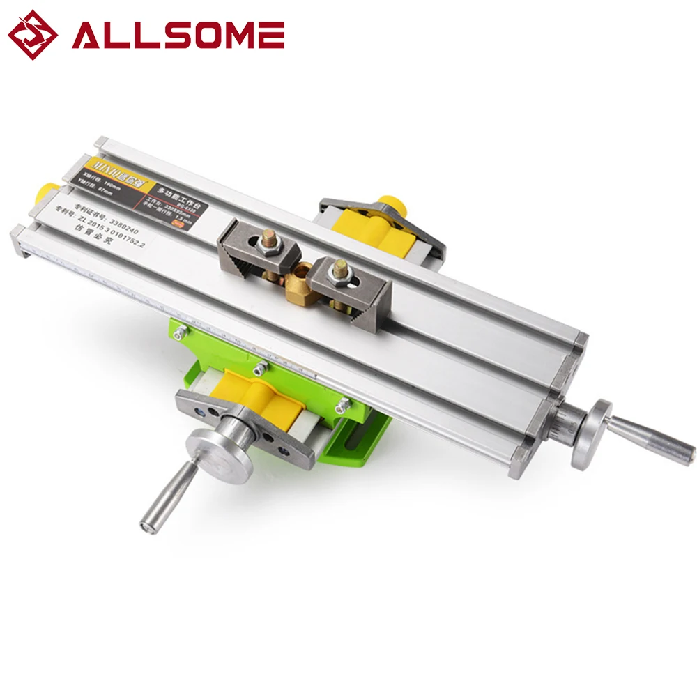 ALLSOME Mini Vice Bench Precision Adjustable Milling Machine Worktable Multifunction Drill Vise Fixture Working Table HT2829