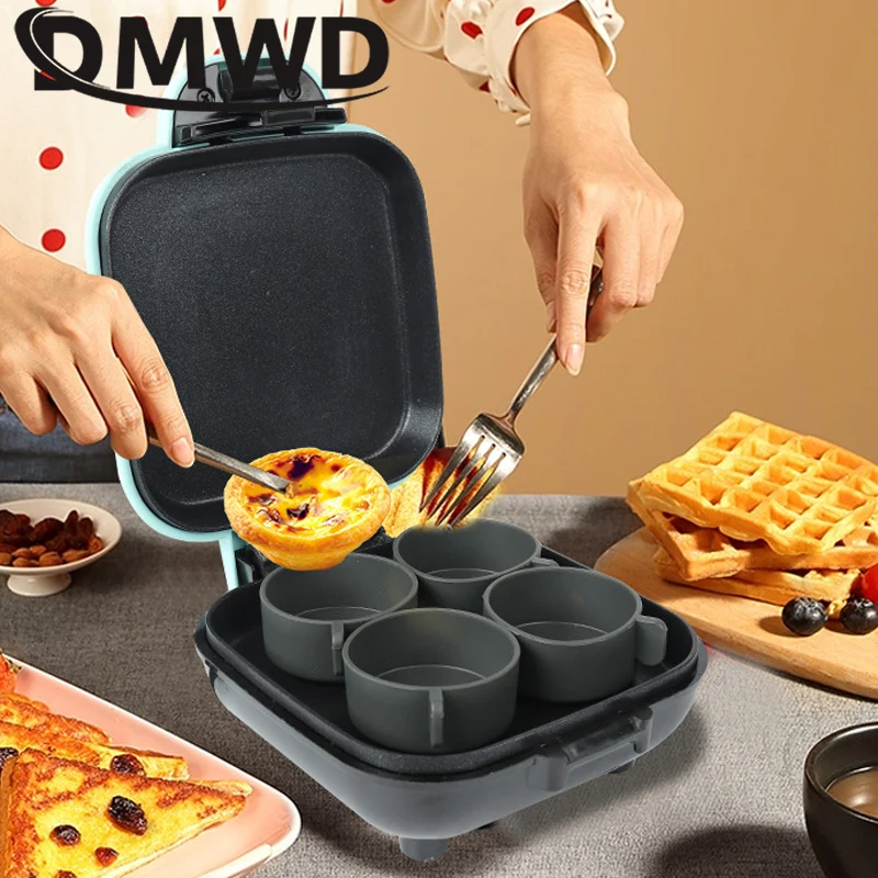 110V Electric Egg Tart Machine Mini Sandwich Hamburger Maker Patty Baking Roaster Crepe Frying Pan Breakfast Bread Steak Grill