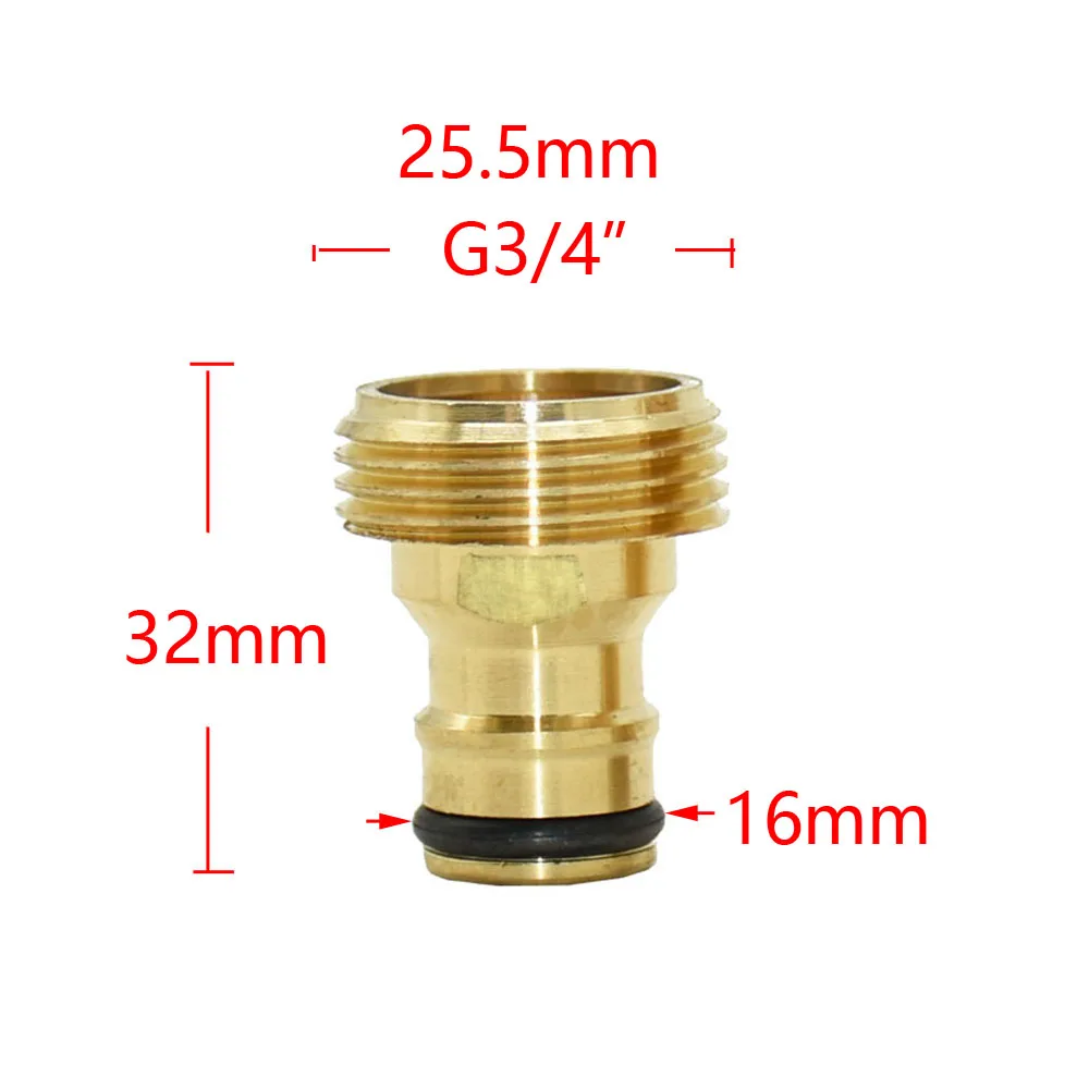 1/2 3/4 5/8 1" Thread Quick Connector Brass Garden Watering Adapter Drip Irrigation Copper Hose Quick Connector Fittings 1 Pcs