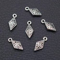 30pcs Silver Color Mini 3D Prismatic Shuttle Dart Pendant Retro Earrings Bracelet DIY Metal Jewelry Charms Handmade Supplies