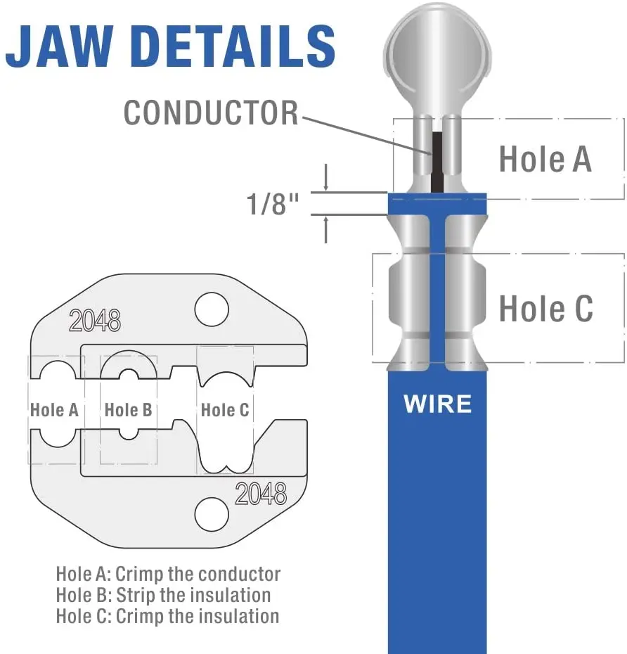 IWISS AP-2048 Crimping pliers Ratcheting Spark Plug Connector Crimper for Ignition Cable and Spark plug wires Max Diameter 8.5mm