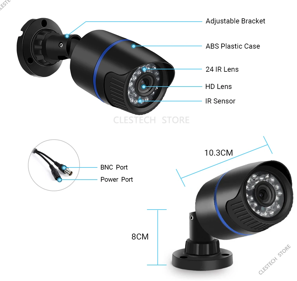 SONY IMX323 All Full AHD CCTV Camera 3000TVL 720P 960P 1080P digital 2.0MP impermeabile IP66 staffa di sorveglianza di sicurezza esterna