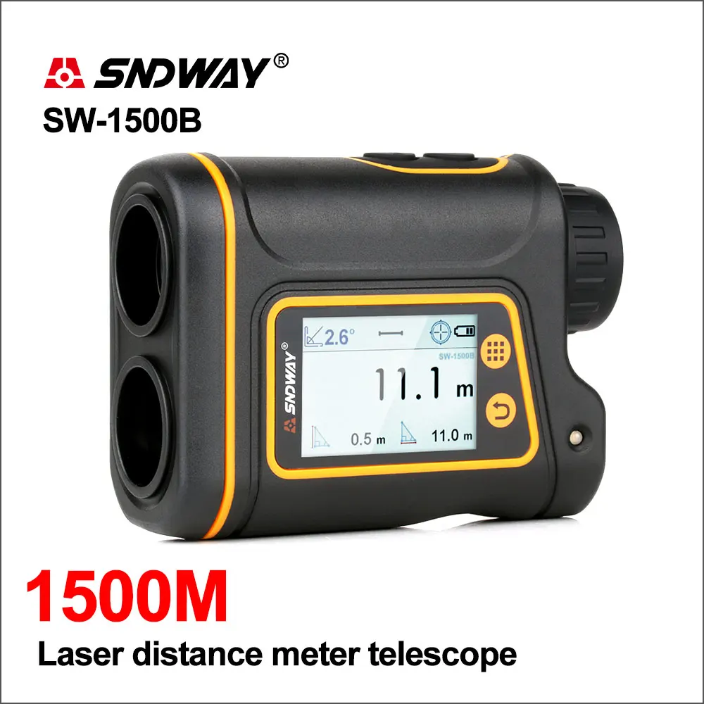 SNDWAY Laser Rangefinders Telescope Laser Distance Meter Hunting RangeFinder Tape Measure Roulette 1000m 1500m Golf Range Finder