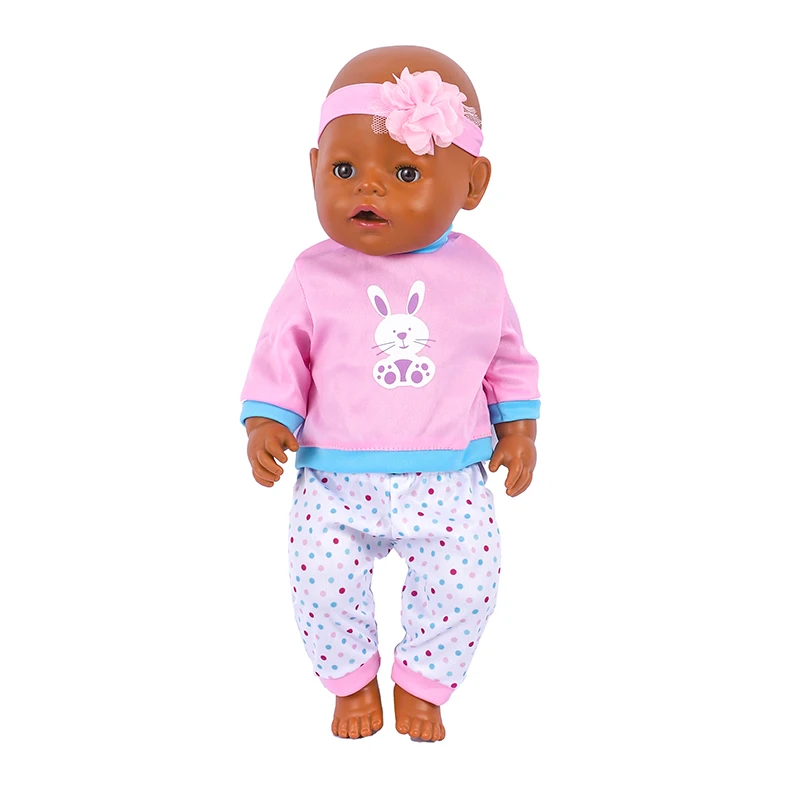 New Born Baby Doll Clothes with Headwear Fit 18 Inch Doll Clothes Girl Toys American Girl Doll Accessories Baby Birthday Gift