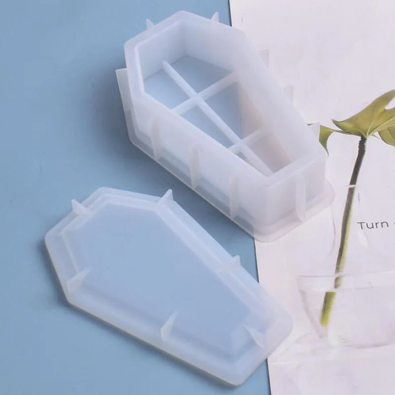 «Сделай сам» с украшением в виде кристаллов эпоксидная смола, форма Хэллоуин гроб ящик для хранения силиконовая форма для ювелирных изделий зеркало коробка ювелирных изделий силиконовые формы для смолы