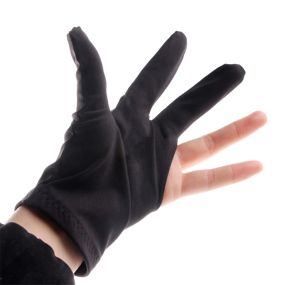 1pcs Smooth Left Hand Lycra Fabrics Gloves Three Finger Separate-finger Glove Billiard Accessories