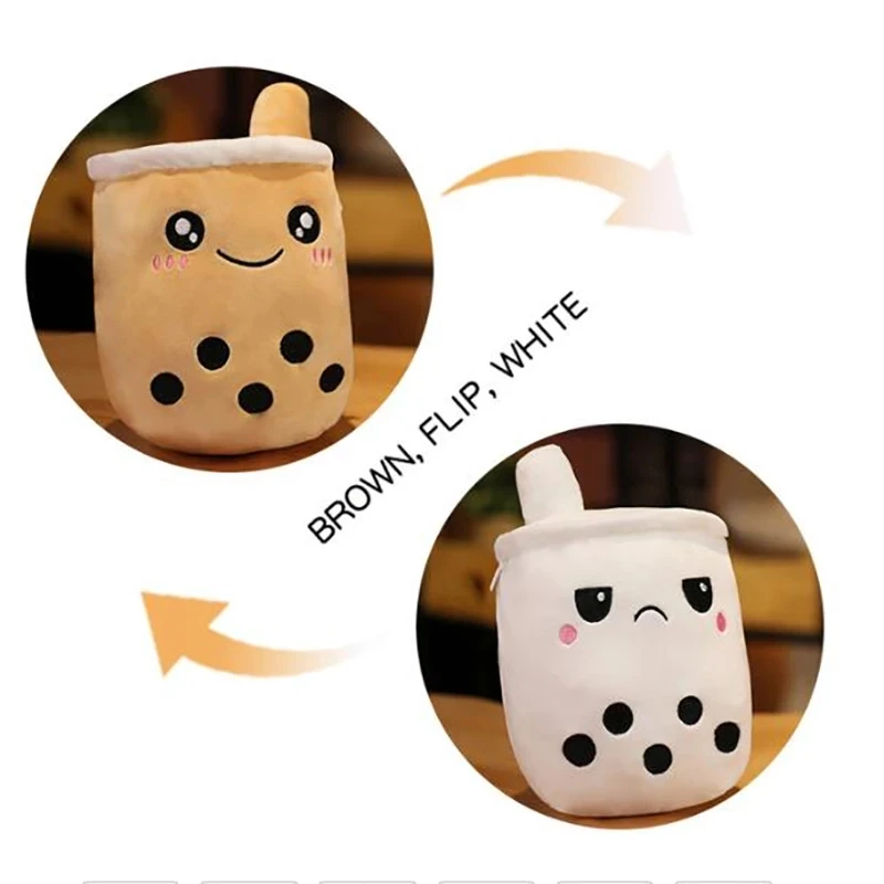 Boba Plushies Bubble Tea Plüschtiere Kawaii Plüschbecherförmiges Kissen Echte Lebensmittel Gefüllte Weiche Rückenkissen Kindergeschenk