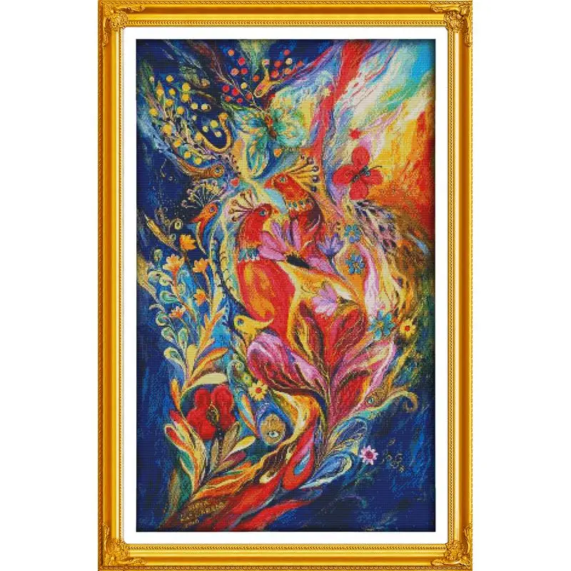 

Beautiful Colorful Peacock Cross Stitch Kit Count 14CT 11CT Animal Pattern Embroidery Set DIY Hand Embroidery Needlework Crafts