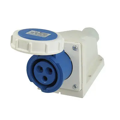 

High Quality AC 220-250V 16A 1P+E+N IEC309-2 Panel Mount Industrial Socket Blue White