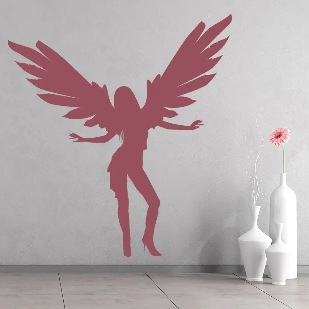 

Dancing Angel Wall Decal Sexy Women Wings Art Mural Door Window Vinyl Stickers Girls Dance Room Bedroom Home Decoration Q056