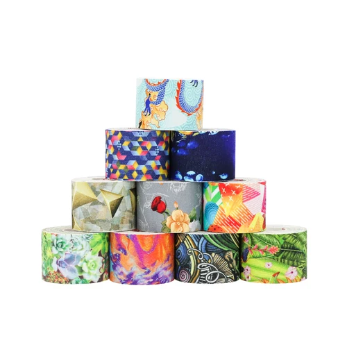 Imagen 2 del producto Kindmax Healthcare Fashion Printing Kit de cinta de kinesiología colorida para deportes atléticos Protector muscular Rollo de 5 cm x 5 m