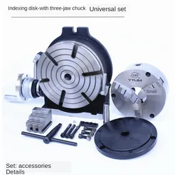 4/5 Inch Universal Indexing Table Rotary Table with Three-jaw/four-jaw Chucks Divider Head 4/6/8/10/12/14 Inch
