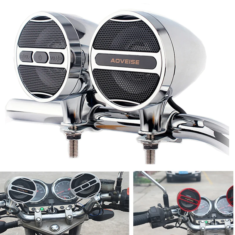 MT473 Waterproof Motorcycle MP3 Player Amplifier Loudspeake 12V Music Player FM Radio Stereo Bluetooth-compatible Speaker