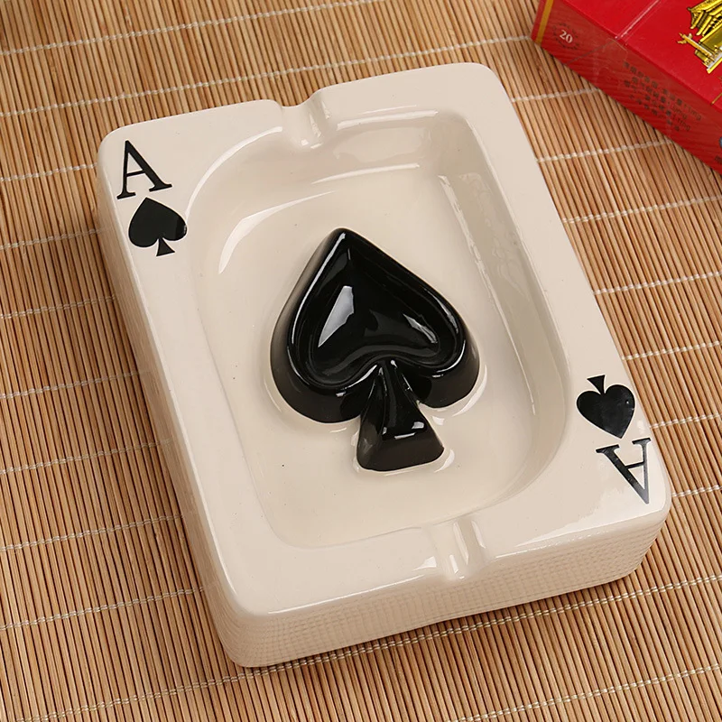 European Poker Ashtray Red Heart A Creative Porcelain Ashtray Fashion Trend Household Merchandises