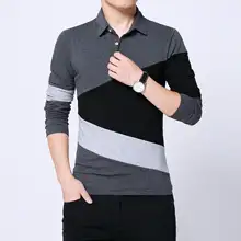 Men's Long Sleeve Contrast T Shirt 2024 #3