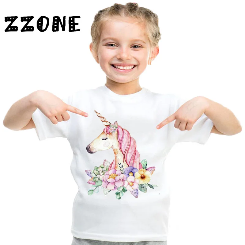 

Harajuku Dabbing Unicorn Children's Funny T shirt Baby Girls Cute Cartoon Chic Unicorn Summer Tops Kids Casual Clothes