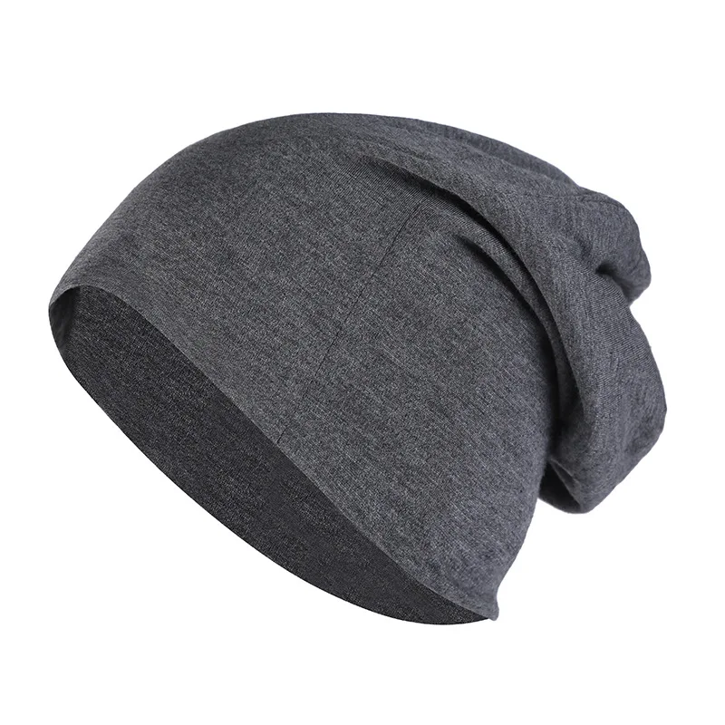 Cotton Slouchy Beanies for Men Vintage Hip-Hop Slouchy Hat Autumn Winter Warm Unisex Skullies Solid Color Male Skull Caps, image 17
