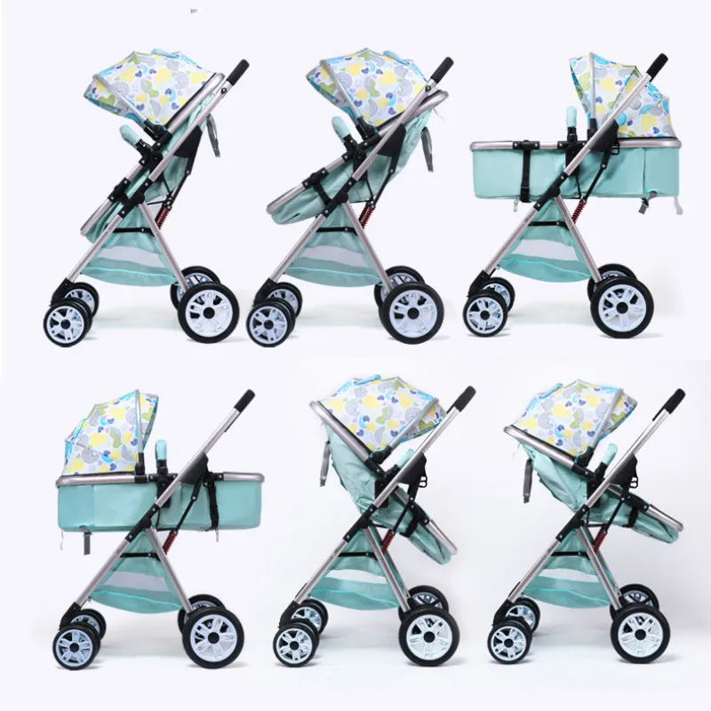 Twin baby strollers 3 in 1 detachable high landscape lightweight folding shock absorber double two baby sleeping basket carriage