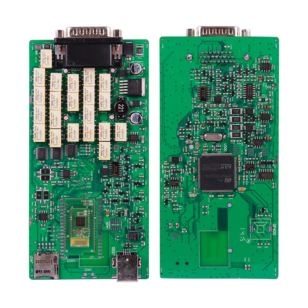 Single Green PCB board TCS PRO real 9241A Chip multidiag pro V2017.R3 NEC Relay TCS PRO FT232RQ OBD2 Scanner multi-language