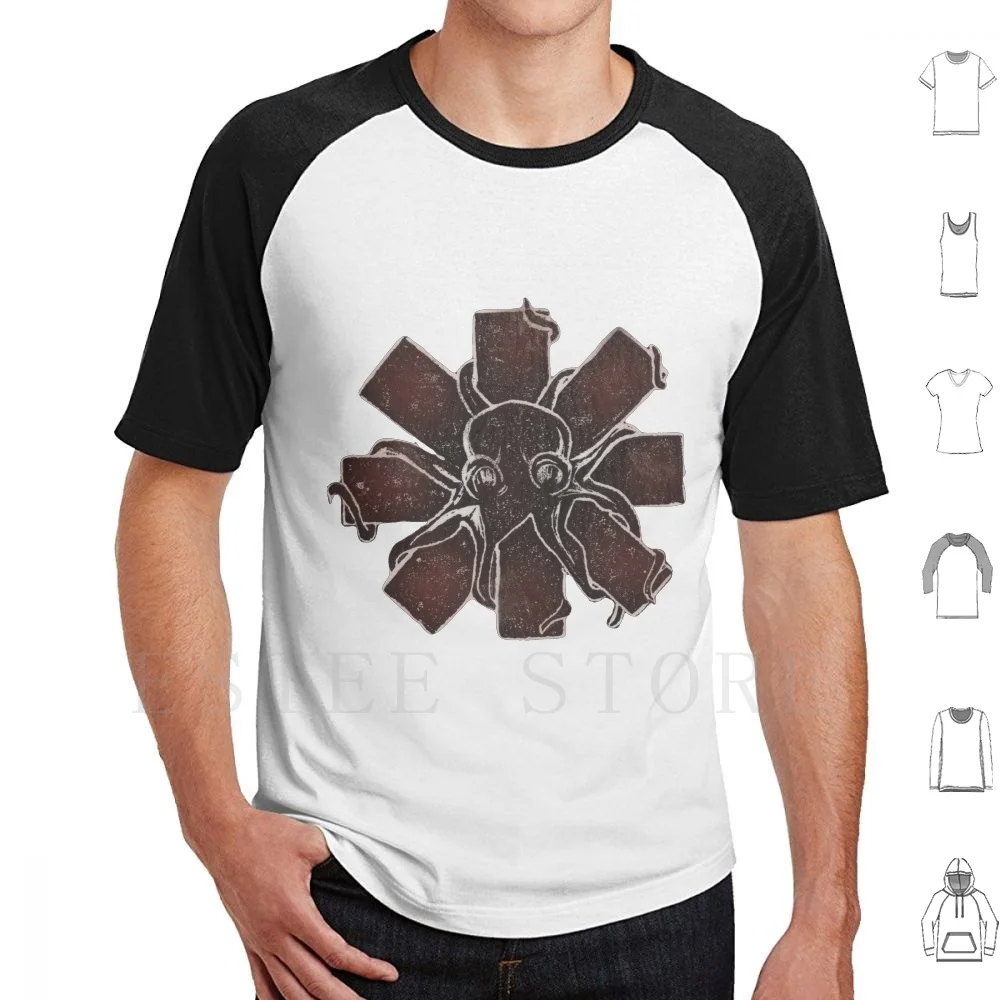 Octopus @cosmossailor T Shirt Print Cotton Octopus Asterisk Tentacles Ocean Music Wrapped Peppers