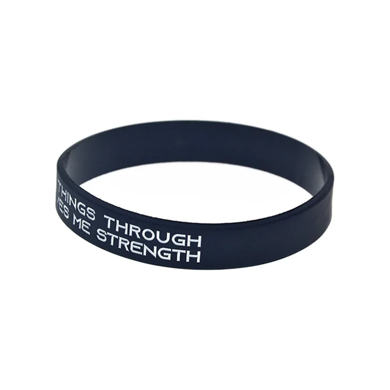 50 Stück Silikon-Armbänder mit dem Bibelvers aus Philipper 4,13: „Ich kann alles durch Christus, der mir Kraft gibt.“ – Detail 5