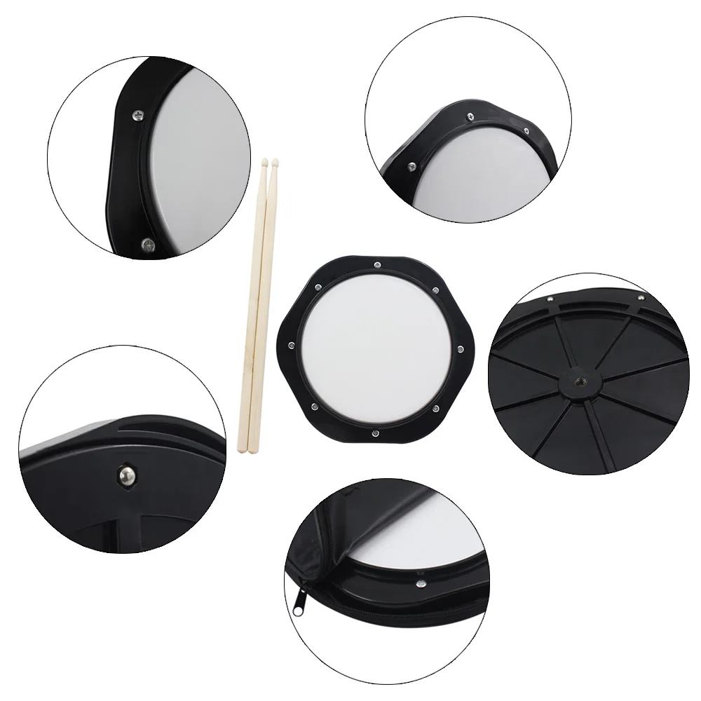 M MBAT 10 Inches Dumb Drum Practice Parts Fits Jazz Drums Exercise ABS Pad And Bag Training Percussion Instruments Fitting