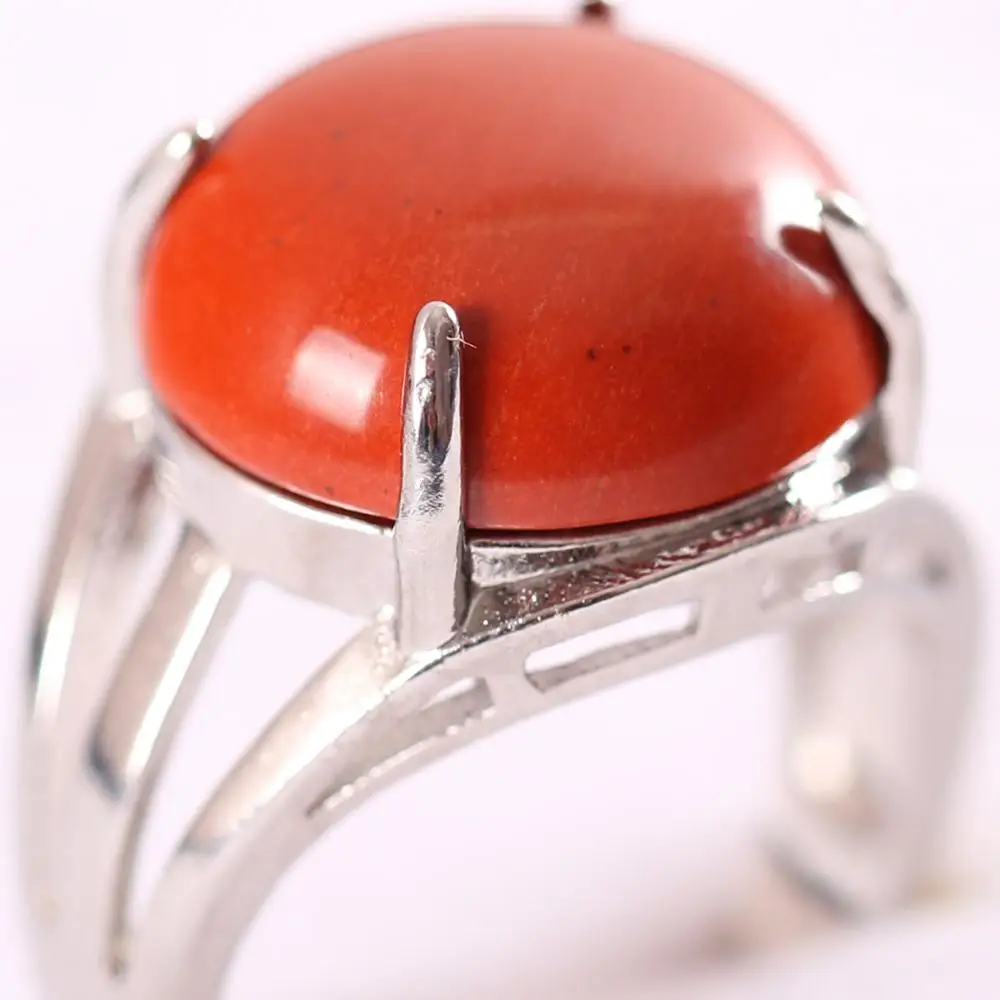 1 sztuk czerwony karneol pierścień dla kobiet regulowany kamień naturalny okrągły CAB Cabochon zielony awenturyn koraliki różowy Rhodonite Ring Finger — zdjęcie 7