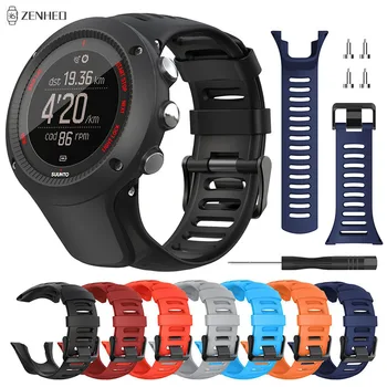 Bracelet en Silicone 24mm pour Suunto Ambit série 1/2/3 bracelet de montre pour SUUNTO AMBIT 1/2/2S/2R/3P/3S/3R bracelet de montre de Sport