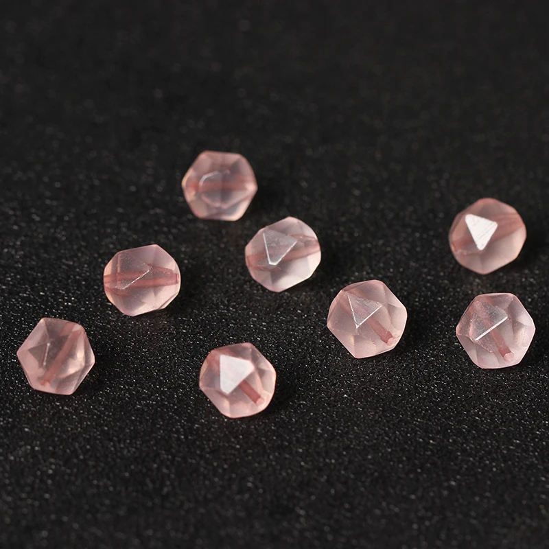 4A Natural Rose Quartz Crystal Single Bead DIY Beads Jewelry Making