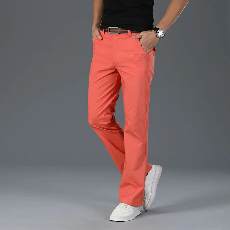 Pantalones casuales para hombre, pantalones informales finos de Micro acampanado, elásticos coreanos, ajustados, acampanados, primavera y verano