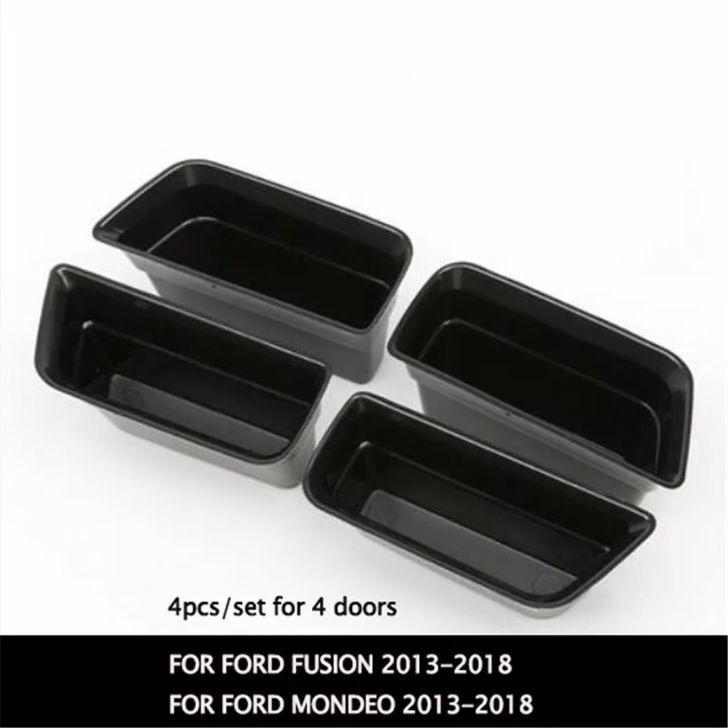 4pcs/set Car Styling Accessories Door Inner Handle Armrest box Storage Tray Pallet Case For Ford Fusion Mondeo 2013-2018